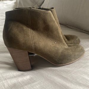 Olive Green Heeled Booties